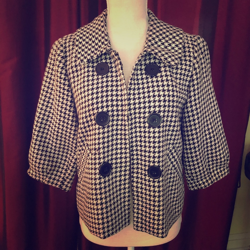 Black and White Houndstooth Jacket
